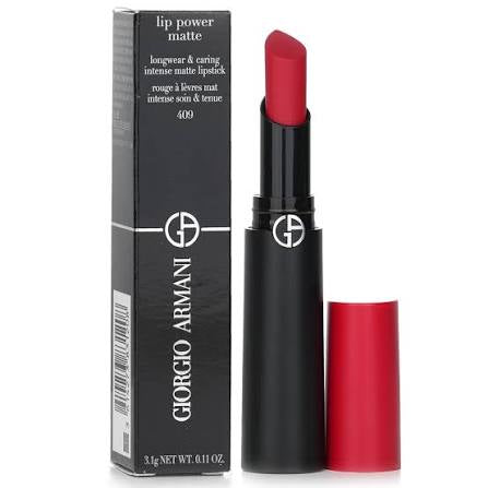GIORGIO ARMANI - Lip Power Matte Longwear & Caring Intense Matte Lipstick - # 409 Electric 831208 3.1g/0.11oz